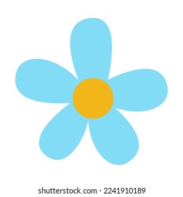Ilustración de vectores de flores tropicales cómicas. Caricatura aislada sobre fondo blanco. Verano, concepto de vacaciones
