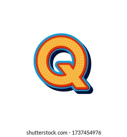 Comic VECTOR 3D FONT LETTER Q