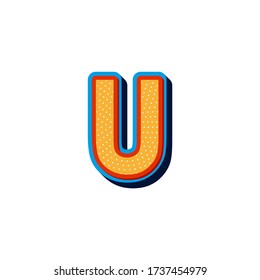 Comic VECTOR 3D FONT LETTER U