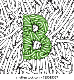 Comic Vector Alphabet. Cartoon Style Font for Halloween Party. Letter B