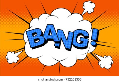 Comic Vector cartoon illustration explosions. Comics Bang. Symbol,sticker tag,special offer label,advertising badge. Sign banner. Comics speech bubble bang.Clouds for explosions like boom. Pop-art