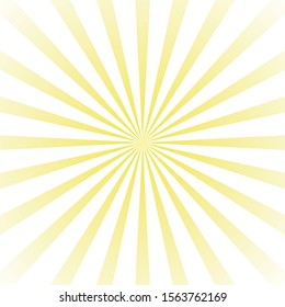 Comic vector graphic with radial stripe pattern. Yellow abstract burst background