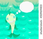 Comic vector illustration of fish with zipper on mouth