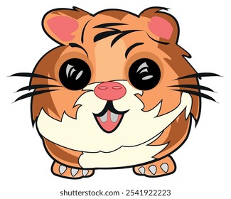 Comic vector illustration small nice animal hamster