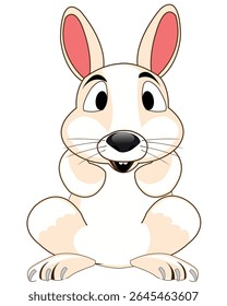 Comic vector illustration of the wildlife of the rodent hare