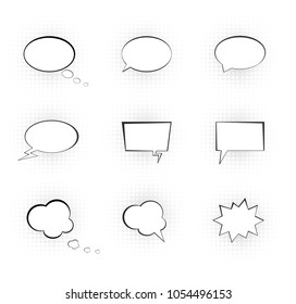 Comic vector speech box. Speech bubble mockup. Dialog for comic with white fone