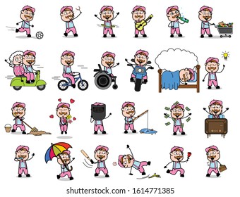 Comic Vendor Character - Set of Concepts Vector illustrations
