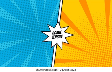 Comic versus background with colorful design