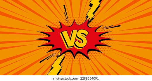 Comic versus background. Orange abstract comic versus background