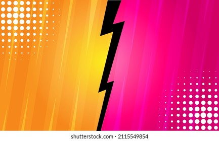 Comic versus background pink and yellow