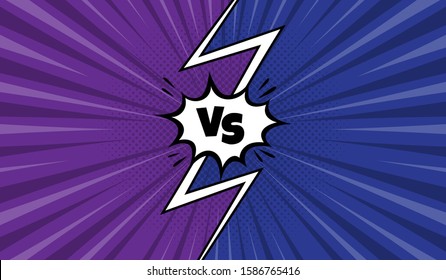 Comic Versus Background with Purple Blue