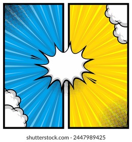 Comic versus battle template background