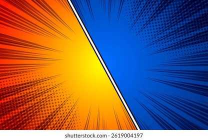 Comic versus battle template background. vector illustration
