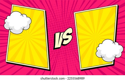 Fondo de plantilla de lucha de historietas versus dibujos animados