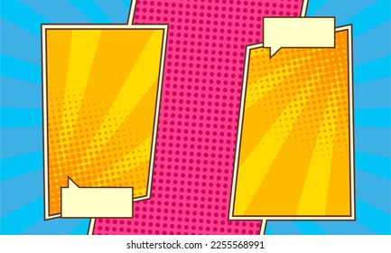 Comic versus cartoon fight template background