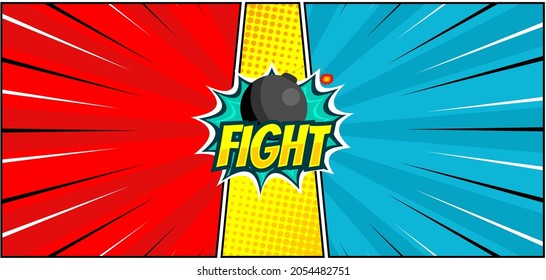 comic versus fight background template