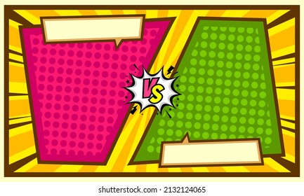 Plantilla de fondo de comic versus lucha