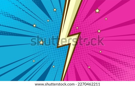 Comic versus fight background template