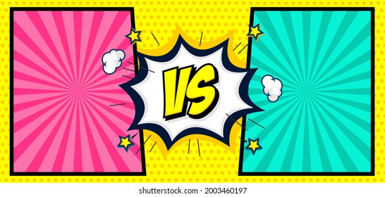 comic Versus  fight backgrounds design with halftone. Vector illustration