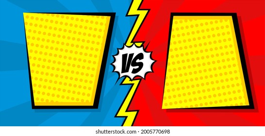 comic Versus  fight backgrounds design with halftone. Vector illustration