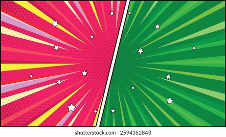 Comic versus fight cartoon background