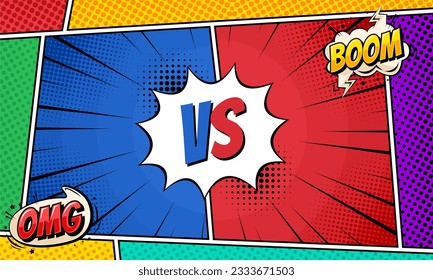 Comic versus fight cartoon style background