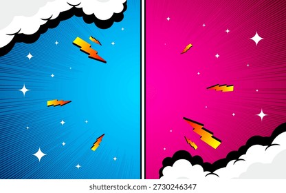 Comic versus pop art battle background