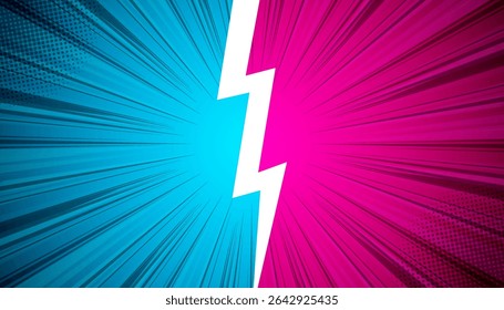 Comic versus pop art fight background. vector illustration.