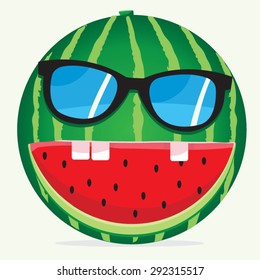 Comic watermelon sunglasses illustration, typography, t-shirt graphics, vectors