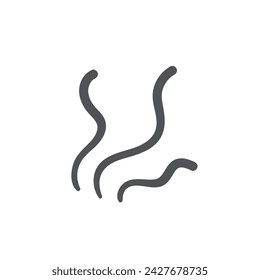 Comic wind motion icon, manga doodle element. Funny retro windy curve lines, air blow and water waves, sad and disappointment expression of character. Wind of comic book style vector illustration