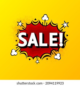 Comic word Boom. Comics speech bubble template. Cartoon style comic dialog cloud. Pop art explosion. Vector illustration.