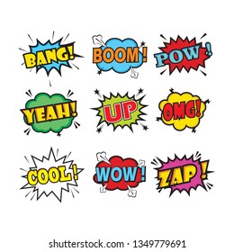 Comic Words. Cartoon Speech Bubble With Text, Vector