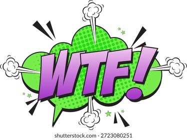 Efecto de sonido wtf cómico. Burbujas de discurso cómico. Ilustración vectorial aislada sobre fondo blanco