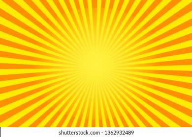 Comic yellow background cartoon style sunlight vector Illustration. EPS 10