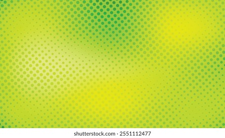 Comic yellow and green background with halftone gradient in pop art retro style. halftone dotted background. dots pop art comics background