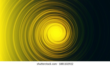 Comic Yellow Spiral Black Hole on Black Galaxy Background.planet and physics concept design,vector illustration.