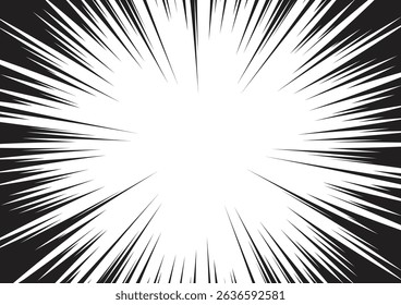 Comic-Zoom-Hintergrund in Schwarz-Weiß. Vektorgrafik