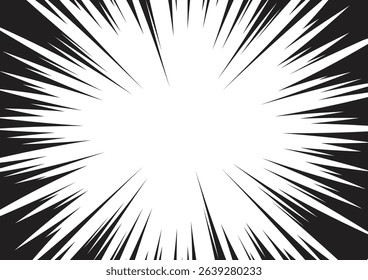 Comic zoom background in black and white. Vector illustration