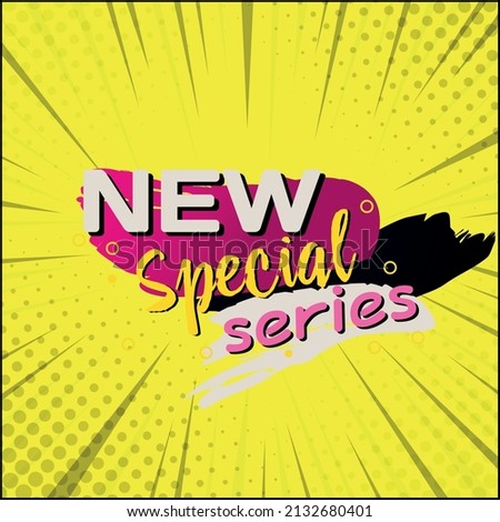 Comic zoom web banner, business card, template NEW SALE - Vector illustration