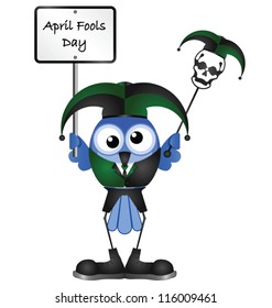 Comical April Fools Day message isolated on white background