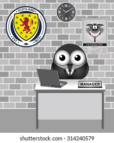 Comical Bird Scotland National Football Team Manager 