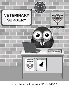 Comical bird Veterinary Surgery Receptionist waiting room Veterinary Surgery 