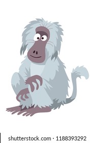 A comical cartoon baboon