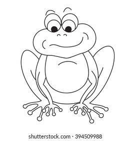 comical cartoon frog on white background