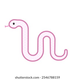 A comical and cute meandering pink snake