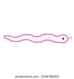 Una serpiente rosada serpenteante cómica y linda