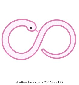 A comical and cute pink snake that forms a Möbius strip