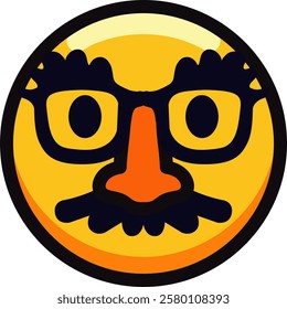 Comical emoji with glasses and mustache, resembling a disguise mask.