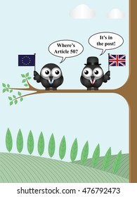 Comical European Union asking where is Article 50 document to commence United Kingdom negotiations to leave the EU following the June 2016 referendum