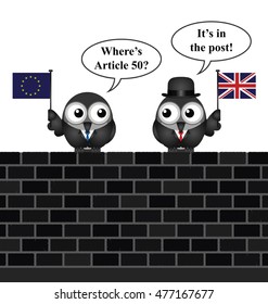 Comical European Union asking where is Article 50 document to commence United Kingdom negotiations to leave the EU following the June 2016 referendum